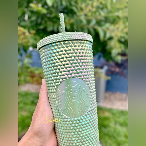 Starbucks Indonesia exclusive Spring Green Bling Pistachio Studded Tumbler - Picture 3 of 10
